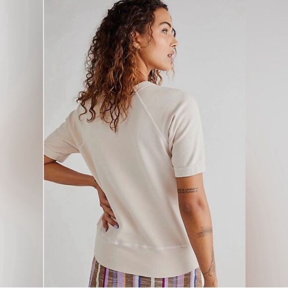 We The Free | Free People | Off White Surf Raglan Sweatshirt Tee - Picture 2 of 6